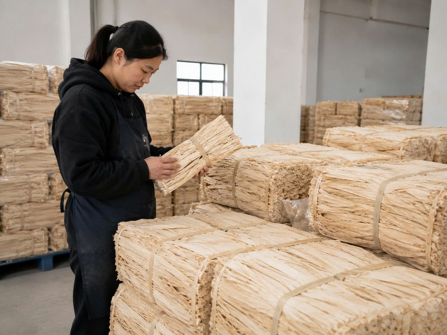 Tiếp nhận, kiểm tra và phân loại vỏ ngô khô